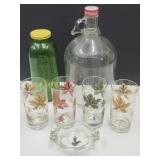 VTG Ashtray, Glasses,  Juice Water Jug & Coke Jug