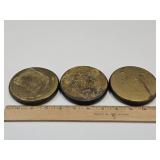 3  Heavy Brass Paperweights