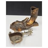 Cigar  Pipe Cowboy Ashtray & Boot Spur Ashtray