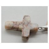 Tan Agate Cross Necklace
