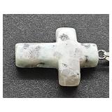 White Agate Cross Necklace