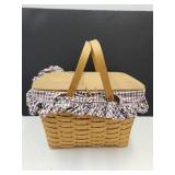 Longaberger Picnic Basket w/Riser 16.5"w