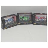 1:18 Scale 3 Motorcycle Tots with Boxes