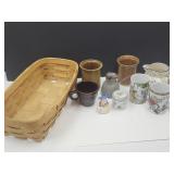 Basket, Blue Ridge USA Pitcher, Stoneware , Mugs
