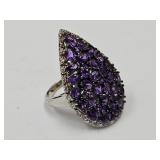 Sterling 925  Purple Stone Ring Sz. 8.5