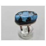 925 Silver Turquoise Ring Sz 81/2