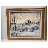 Carson Numbered Oil on Canvas Framed Art 30 x26"