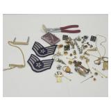 Mens Cuff Links, Military Pin, Pocket Knife Fob +