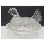 Vintage Hen on a Nest 7" Long