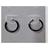 Black Stainless Steel Hoop Earrings