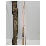 Vintage Heddon Golden Marke 50 Fishing Rod w Bag