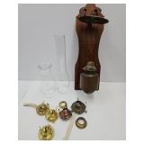 Wall Mount Copper Oil Lamp w Parts