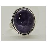 925 Silver Amethyst Ring Sz 8