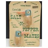 NOS Hand Made Corn Cob Shaker Mates