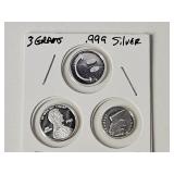 3 Grams .999 Fine Silver