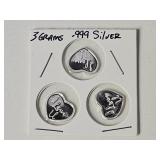 3 Grams .999 Fine Silver