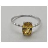 NEW 925 Silver Yellow Stone Ring Sz 8