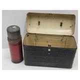 Antique Coal Miners Dome Top Lunch Pair w Thermos