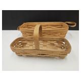 2 Longabeger Baskets 11.5" &  14.5" Long