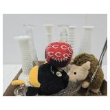 Dog Toys, Masher & Lot of Vintage Vases +