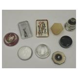 Paperweight Lot Marble, Glass +