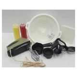 Advocado Mixer, Colander, Condiment Holders+