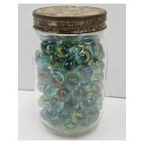 Cat Eye Marbles in Jar