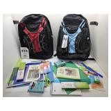 2 NWT 16" Back Pack w School Supplies