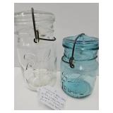 2 Ball Jars 1908 Pat. "Eclipse" Wide Mouth Pt,Qt
