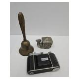 Metal Camel Trinket Box, Brass Bell, Kodak Camera