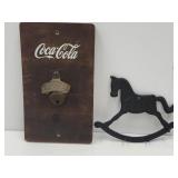 Coca Cola Bottle Opener (newer) Cast Horse Hooks +