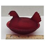 New NOT Vintage Glass Hen on a Nest 4.5"