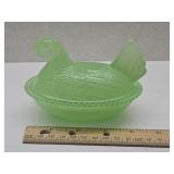 New NOT Vintage Glass Hen on a Nest 4.5"