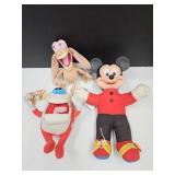 3 VTG Plush Mickey Ren & Stimpy