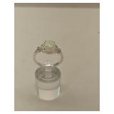 New 925 Silver Opal Ring Sz 9