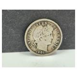 1901 Silver Barber Dime