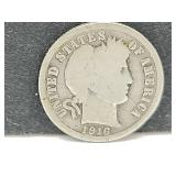 1916 Silver Barber Dime Coin