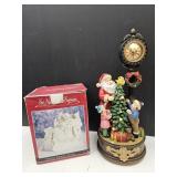 Battery Powered Clock & Musical Figurine Christmas