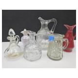 Antique Glass Pitchers & Numbered Pottery 1 Nic