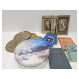 VTG Books, Pictures, Brass Wall Decor