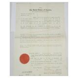 President Theodore Roosevelt Signed Document 1933
