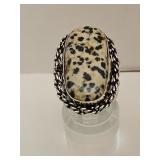 925 Silver Dolmationite Ring Sz 7