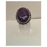 925 Silver Amethyst Ring Sz 6.5
