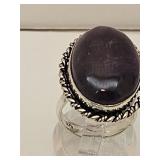 925 Silver Amethyst Ring Sz 6