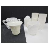 Milk Glass Toy Dishes, Uranium Glass +