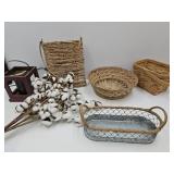 Home Decor Lantern, Baskets, Cotton Wood, +