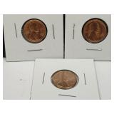 Three 1955 S Wheat Penny Coins