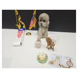 VTG Puppy 10"H, Flags, ++