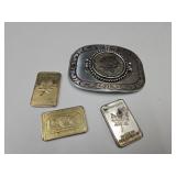 NONE NOT SILVER!  Bars,Belt Buckle