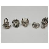 Lot of Animal Rings Sz. 9-14